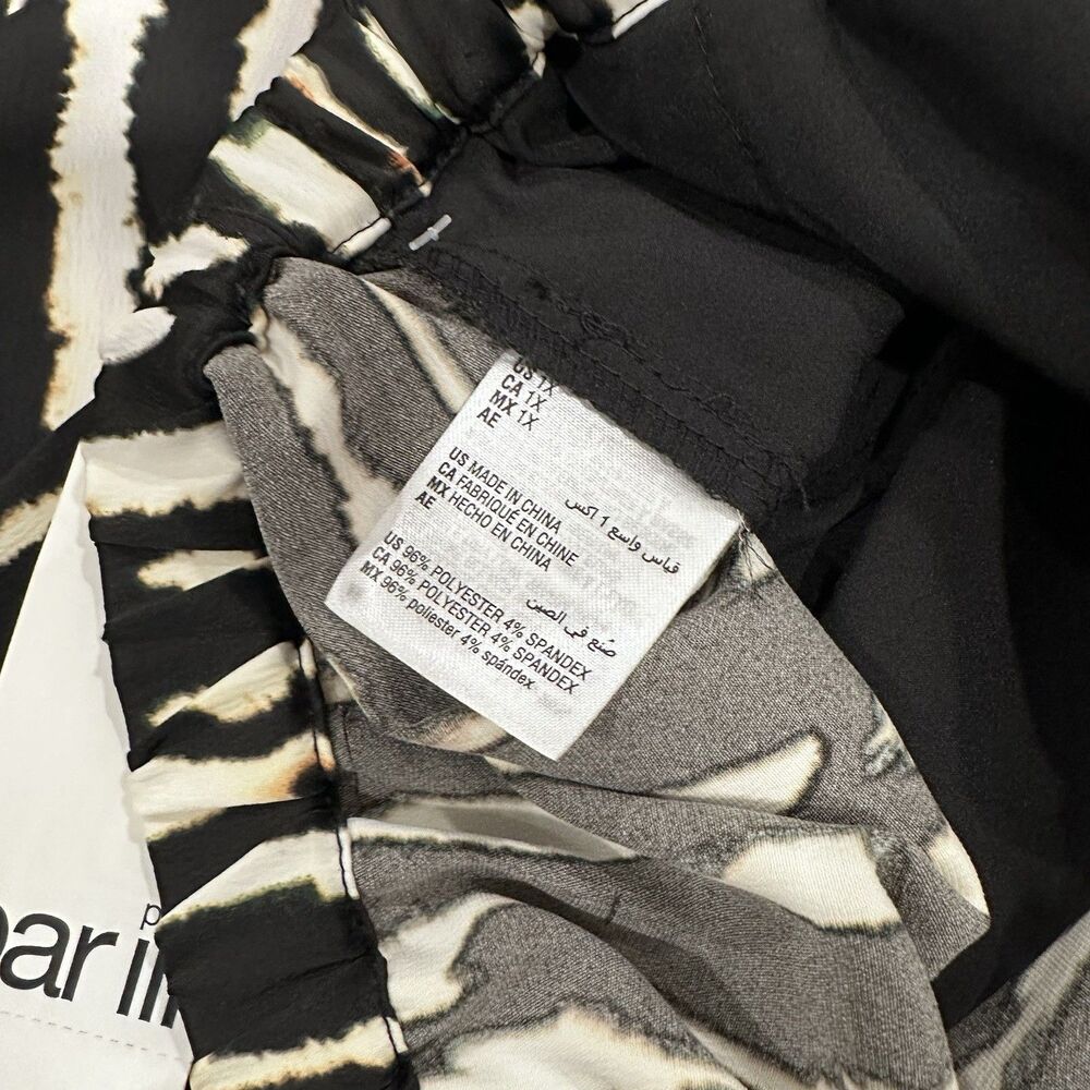 New Bar III Collab Black Wht Print Size 1X Printed A-Line Maxi Skirt MSRP$69.50 - Picture 8 of 8